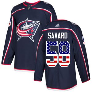 Amazing Adidas Blue Jackets #58 David Savard Navy Blue Home Authentic USA Flag Stitched NHL Jersey a must - have for collectors