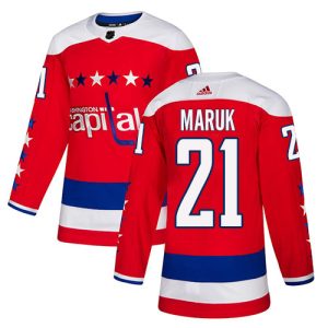 Gorgeous Adidas Capitals #21 Dennis Maruk Red Alternate Authentic Stitched NHL Jersey for ultimate sports enthusiasts