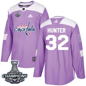 Stylish Adidas Capitals #32 Dale Hunter Purple Authentic Fights Cancer Stanley Cup Final Champions Stitched NHL Jersey for die - hard hockey fans