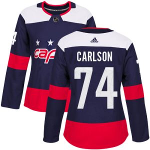 Gorgeous Adidas Capitals #74 John Carlson Navy Authentic 2018 Stadium Series Women's Stitched NHL Jersey to stand out at the arena