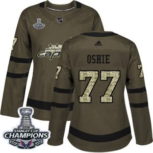Amazing Adidas Capitals #77 T.J Oshie Green Salute to Service Stanley Cup Final Champions Women's Stitched NHL Jersey to stand out at the arena