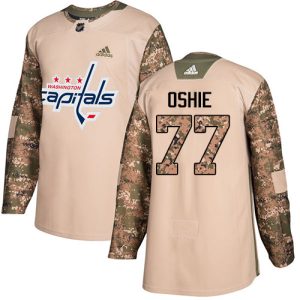 Stylish Adidas Capitals #77 T.J. Oshie Camo Authentic 2017 Veterans Day Stitched NHL Jersey to complete your fan gear collection