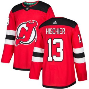 Stunning Adidas Devils #13 Nico Hischier Red Home Authentic Stitched NHL Jersey for die - hard hockey fans