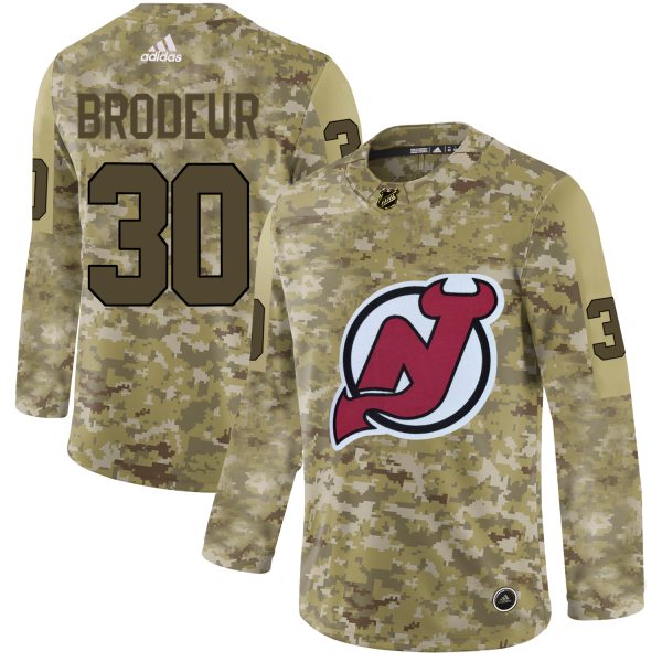 Stunning Adidas Devils #30 Martin Brodeur Camo Authentic Stitched NHL Jersey a must - have for collectors