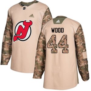 Stylish Adidas Devils #44 Miles Wood Camo Authentic 2017 Veterans Day Stitched NHL Jersey a must - have for collectors
