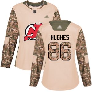Sleek Adidas Devils #86 Jack Hughes Camo Authentic 2017 Veterans Day Women's Stitched NHL Jersey to stand out at the arena