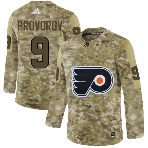 Stylish Adidas Flyers #9 Ivan Provorov Camo Authentic Stitched NHL Jersey to stand out at the arena