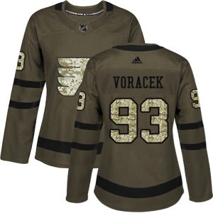 Gorgeous Adidas Flyers #93 Jakub Voracek Green Salute to Service Women's Stitched NHL Jersey to stand out at the arena