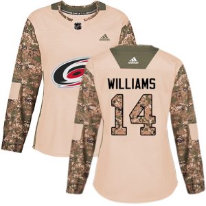 Gorgeous Adidas Hurricanes #14 Justin Williams Camo Authentic 2017 Veterans Day Women's Stitched NHL Jersey a must - have for collectors