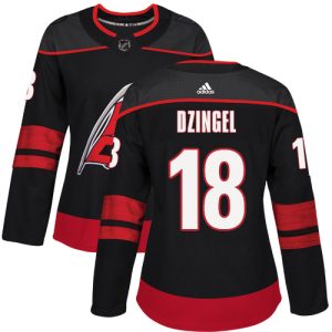 Impressive Adidas Hurricanes #18 Ryan Dzingel Black Alternate Authentic Women's Stitched NHL Jersey to stand out at the arena