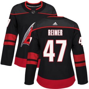 Gorgeous Adidas Hurricanes #47 James Reimer Black Alternate Authentic Women's Stitched NHL Jersey for die - hard hockey fans