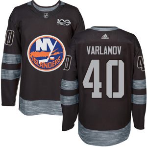 Stylish Adidas Islanders #40 Semyon Varlamov Black 1917 2017 100th Anniversary Stitched NHL Jersey perfect for game days