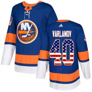 Impressive Adidas Islanders #40 Semyon Varlamov Royal Blue Home Authentic USA Flag Stitched Youth NHL Jersey to show your team spirit