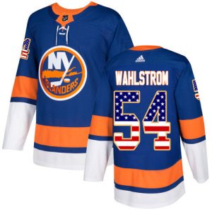 Fantastic Adidas Islanders #54 Oliver Wahlstrom Royal Blue Home Authentic USA Flag Stitched NHL Jersey to show your team spirit