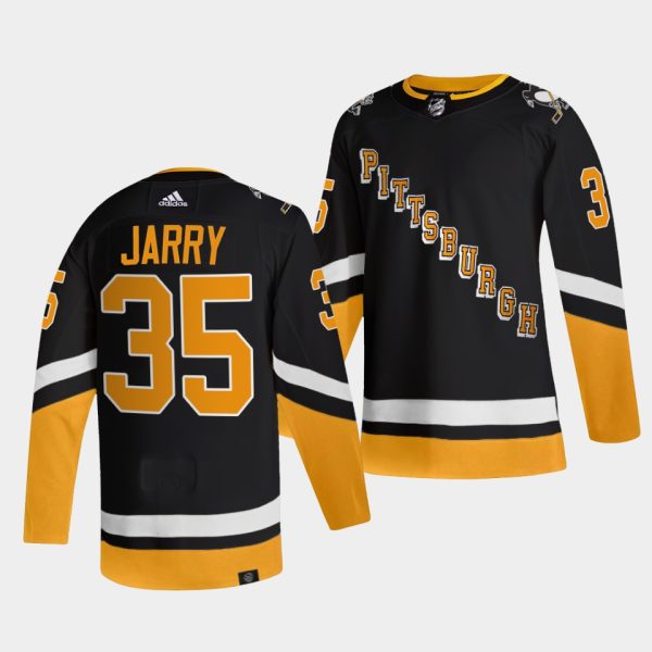 Stunning Adidas Penguins #35 Tristan Jarry Men's 2021 22 Alternate Authentic NHL Jersey Black perfect for game days