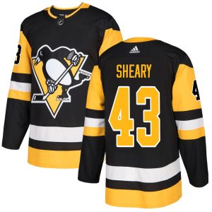 Sleek Adidas Penguins #43 Conor Sheary Black Home Authentic Stitched NHL Jersey to complete your fan gear collection