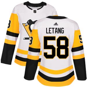 Fantastic Adidas Penguins #58 Kris Letang White Road Authentic Women's Stitched NHL Jersey to stand out at the arena
