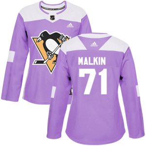 Impressive Adidas Penguins #71 Evgeni Malkin Purple Authentic Fights Cancer Women's Stitched NHL Jersey to stand out at the arena