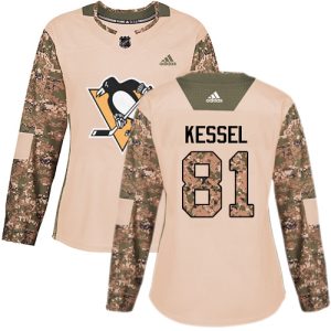 Gorgeous Adidas Penguins #81 Phil Kessel Camo Authentic 2017 Veterans Day Women's Stitched NHL Jersey perfect for game days