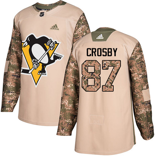 Gorgeous Adidas Penguins #87 Sidney Crosby Camo Authentic 2017 Veterans Day Stitched Youth NHL Jersey to show your team spirit