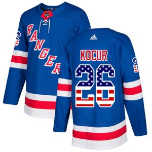 Unique Adidas Rangers #26 Joe Kocur Royal Blue Home Authentic USA Flag Stitched NHL Jersey a must - have for collectors
