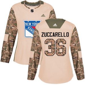 Impressive Adidas Rangers #36 Mats Zuccarello Camo Authentic 2017 Veterans Day Women's Stitched NHL Jersey to complete your fan gear collection