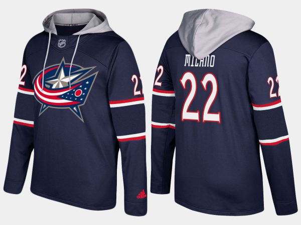 Amazing Blue Jackets #22 Sonny Milano Navy Name And Number Hoodie for ultimate sports enthusiasts