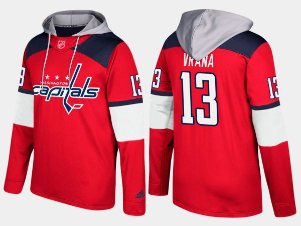Stunning Capitals #13 Jakub Vrana Red Name And Number Hoodie to show your team spirit