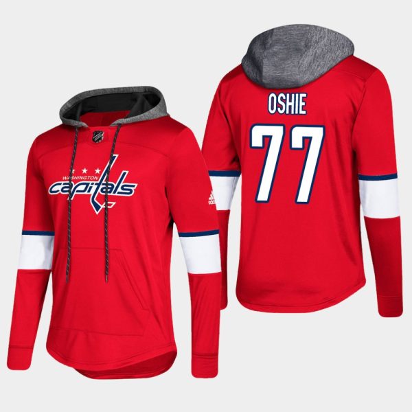 Gorgeous Capitals #77 T.J. Oshie Red 2018 Pullover Platinum Hoodie perfect for game days