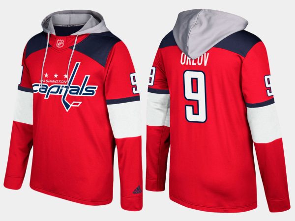 Stunning Capitals #9 Dmitry Orlov Red Name And Number Hoodie to show your team spirit