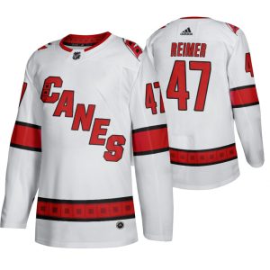 Stunning Carolina Hurricanes #47 James Reimer Men's 2019 20 Away Authentic Player White Stitched NHL Jersey to show your team spirit