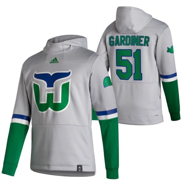 Amazing Carolina Hurricanes #51 Jake Gardiner Adidas Reverse Retro Pullover Hoodie Gray to complete your fan gear collection