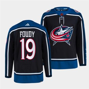 Fantastic Columbus Blue Jackets #19 Liam Foudy Men's adidas Reverse Retro 2.0 Authentic Player Jersey Navy for ultimate sports enthusiasts