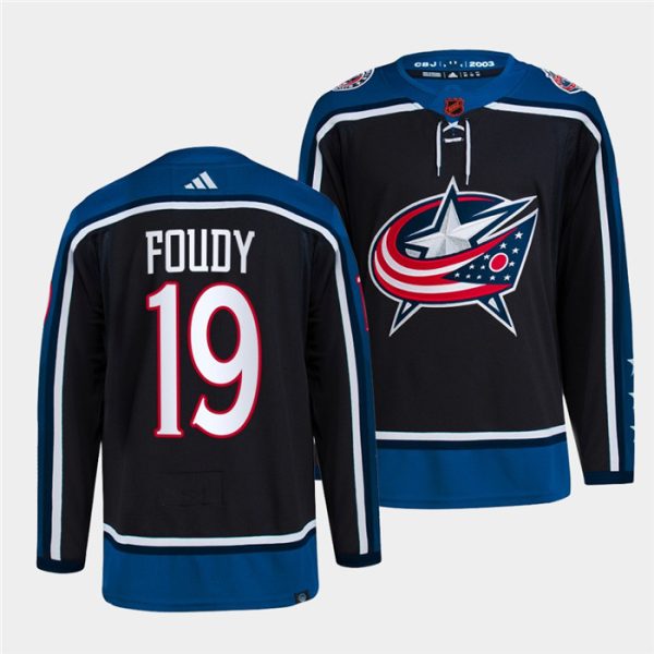 Fantastic Columbus Blue Jackets #19 Liam Foudy Men's adidas Reverse Retro 2.0 Authentic Player Jersey Navy for ultimate sports enthusiasts