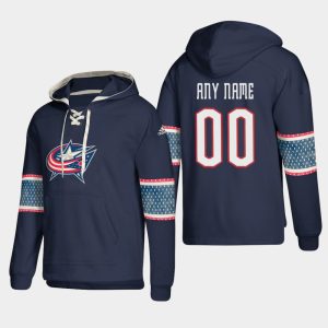 Stunning Columbus Blue Jackets Personalized Lace Up Pullover Hoodie Blue for ultimate sports enthusiasts