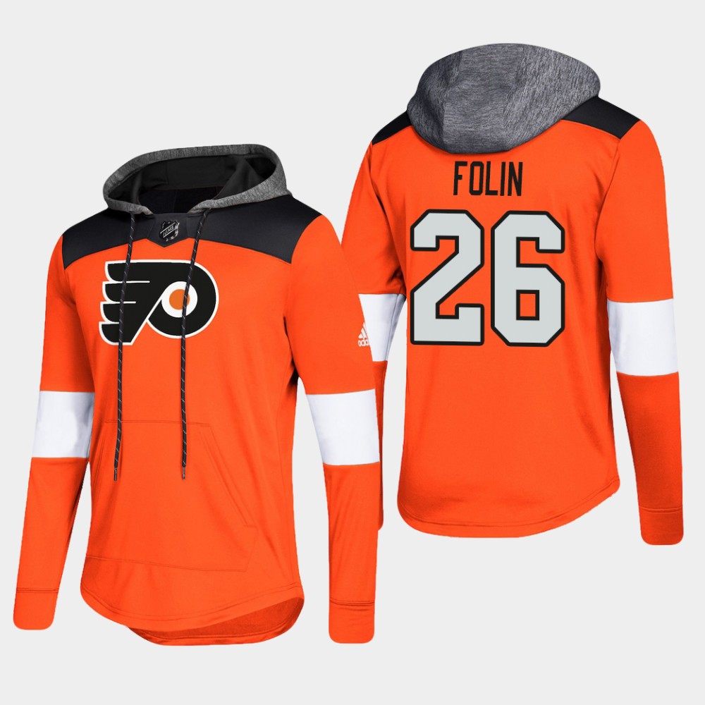 Sleek Flyers #26 Christian Folin Orange 2018 Pullover Platinum Hoodie perfect for game days