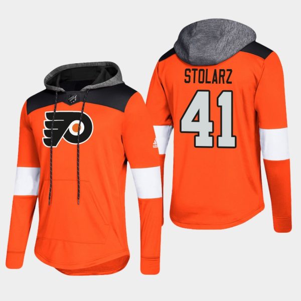 Stylish Flyers #41 Anthony Stolarz Orange 2018 Pullover Platinum Hoodie to show your team spirit