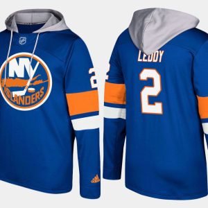 Gorgeous Islanders #2 Nick Leddy Blue Name And Number Hoodie for die - hard hockey fans