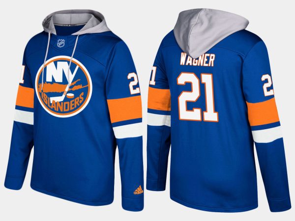 Amazing Islanders #21 Chris Wagner Blue Name And Number Hoodie for die - hard hockey fans