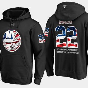 Gorgeous Islanders #22 Mike Bossy NHL Banner Wave Usa Flag Black Hoodie for die - hard hockey fans