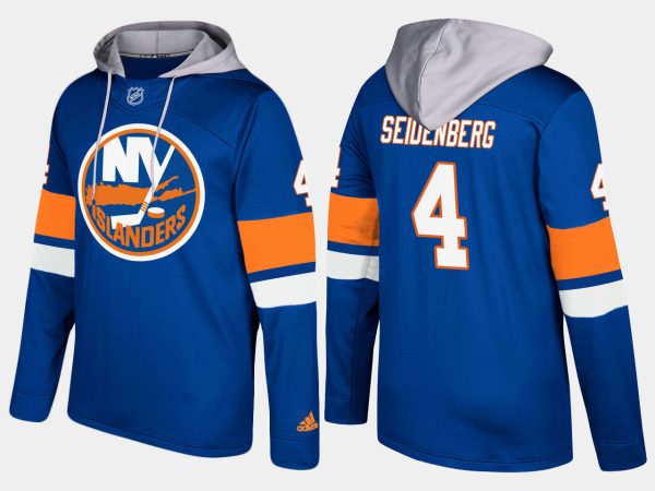 Stunning Islanders #4 Dennis Seidenberg Blue Name And Number Hoodie to complete your fan gear collection