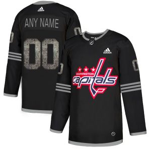 Stunning Men's Adidas Capitals Personalized Authentic Black Classic NHL Jersey for die - hard hockey fans