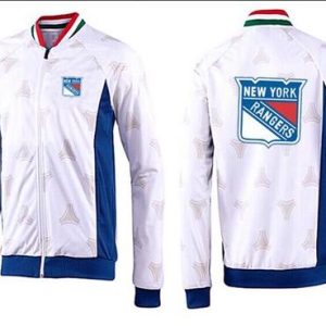 Fantastic NHL New York Rangers Zip Jackets White 3 to stand out at the arena