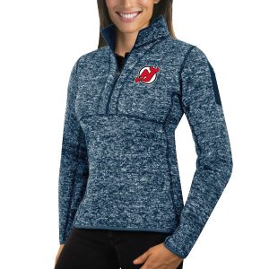 Fantastic New Jersey Devils Antigua Women's Fortune 1/2 Zip Pullover Sweater Royal to stand out at the arena