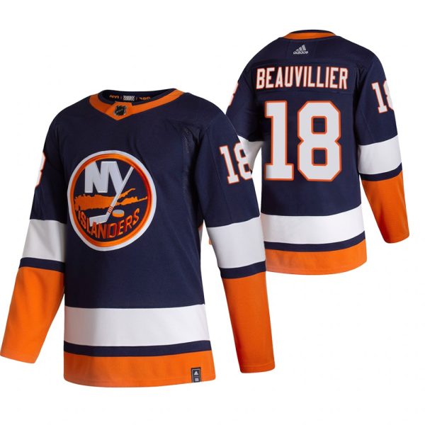 Sleek New York Islanders #18 Anthony Beauvillier Navy Blue Men's Adidas 2020 21 Reverse Retro Alternate NHL Jersey perfect for game days