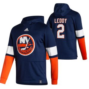 Sleek New York Islanders #2 Nick Leddy Adidas Reverse Retro Pullover Hoodie Navy a must - have for collectors