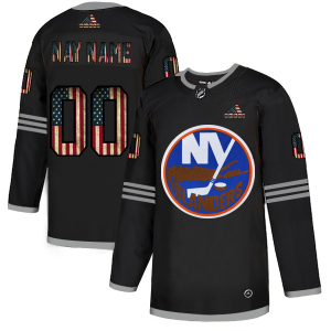 Unique New York Islanders Custom Adidas Men's Black USA Flag Limited NHL Jersey a must - have for collectors