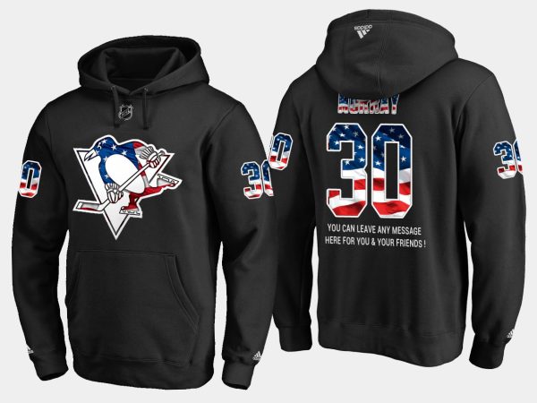 Unique Penguins #30 Matt Murray NHL Banner Wave Usa Flag Black Hoodie a must - have for collectors