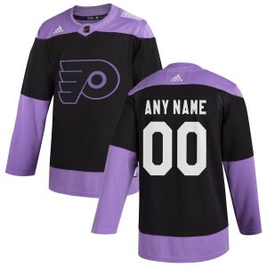 Amazing Philadelphia Flyers Adidas Hockey Fights Cancer Custom Practice Jersey Black to show your team spirit