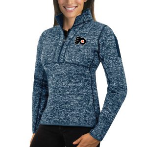Gorgeous Philadelphia Flyers Antigua Women's Fortune 1/2 Zip Pullover Sweater Royal a must - have for collectors